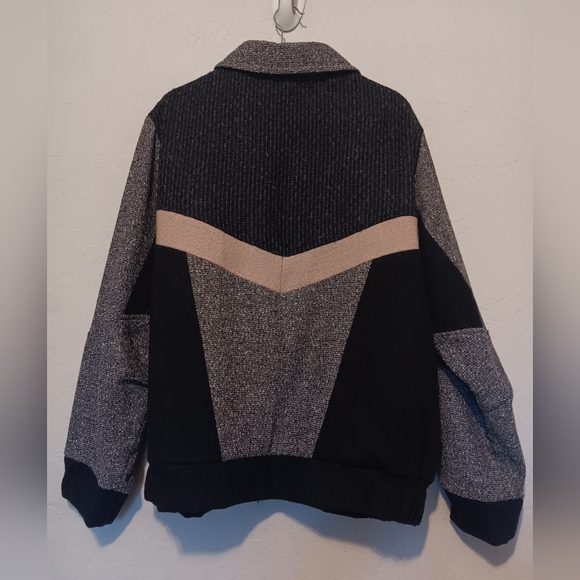 Dolores Unique Fleece Mohair Angora Jacket Black- Gray Sz XL/XXL Unisex - Picture 2 of 12